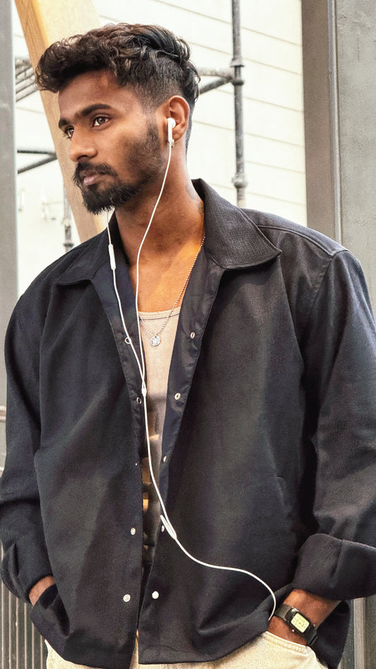 Snap —  Crop Jacket | Bluish —  Tailor-Made