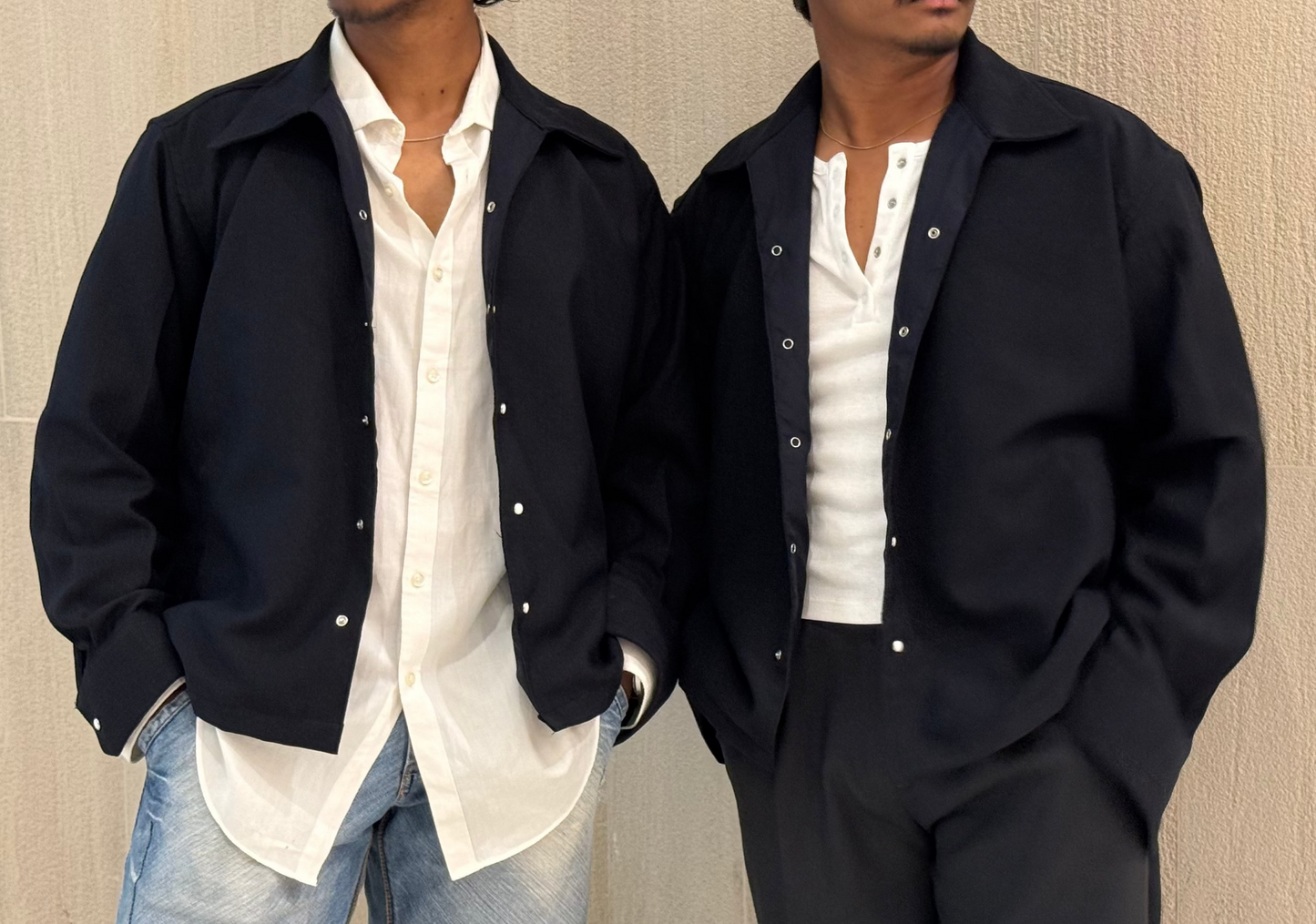 Snap —  Crop Jacket | Bluish —  Tailor-Made