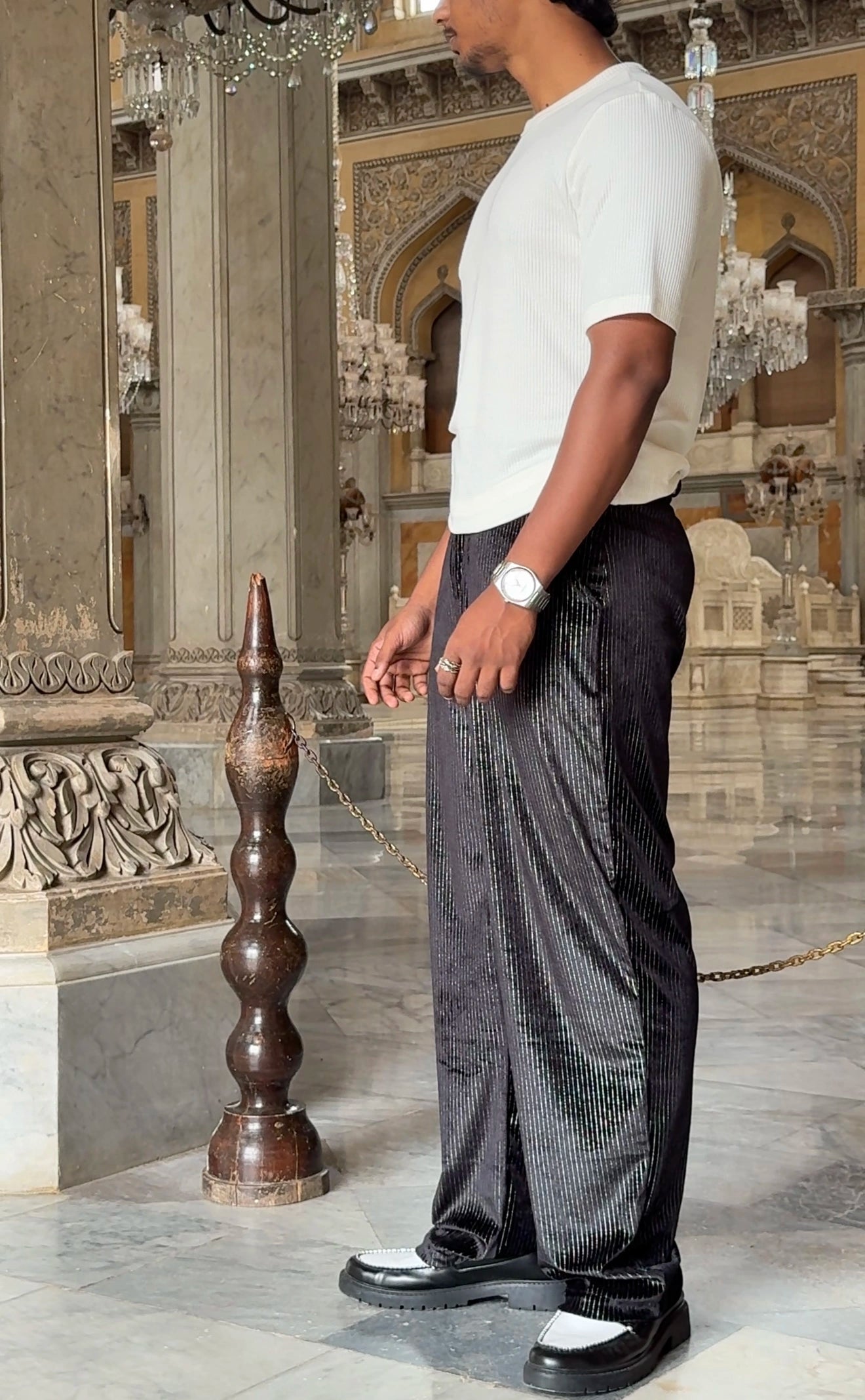 The Black Striped Velvet Trouser – Tailor Fit | Limited Edition