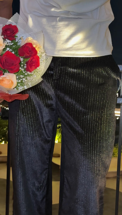 The Black Striped Velvet Trouser – Tailor Fit | Limited Edition