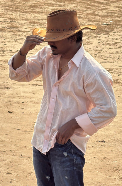 European Linen Pink Shirt  | Tailor–Made